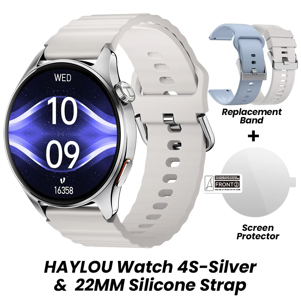 Reloj Inteligente HAYLOU Watch 4S con GPS, Pantalla AMOLED HD de 1.43”, 5 Posicionamientos GPS por Satélite, Más de 120 Modos de Entrenamiento, Reloj Deportivo Inteligente