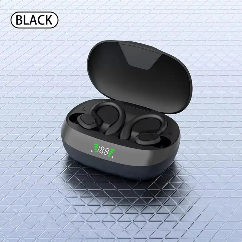 Auriculares inalámbricos deportivos 5,3 con micrófono con cancelación de ruido 75H estéreo HiFi sobre la oreja pantalla LED USB-C IPX6