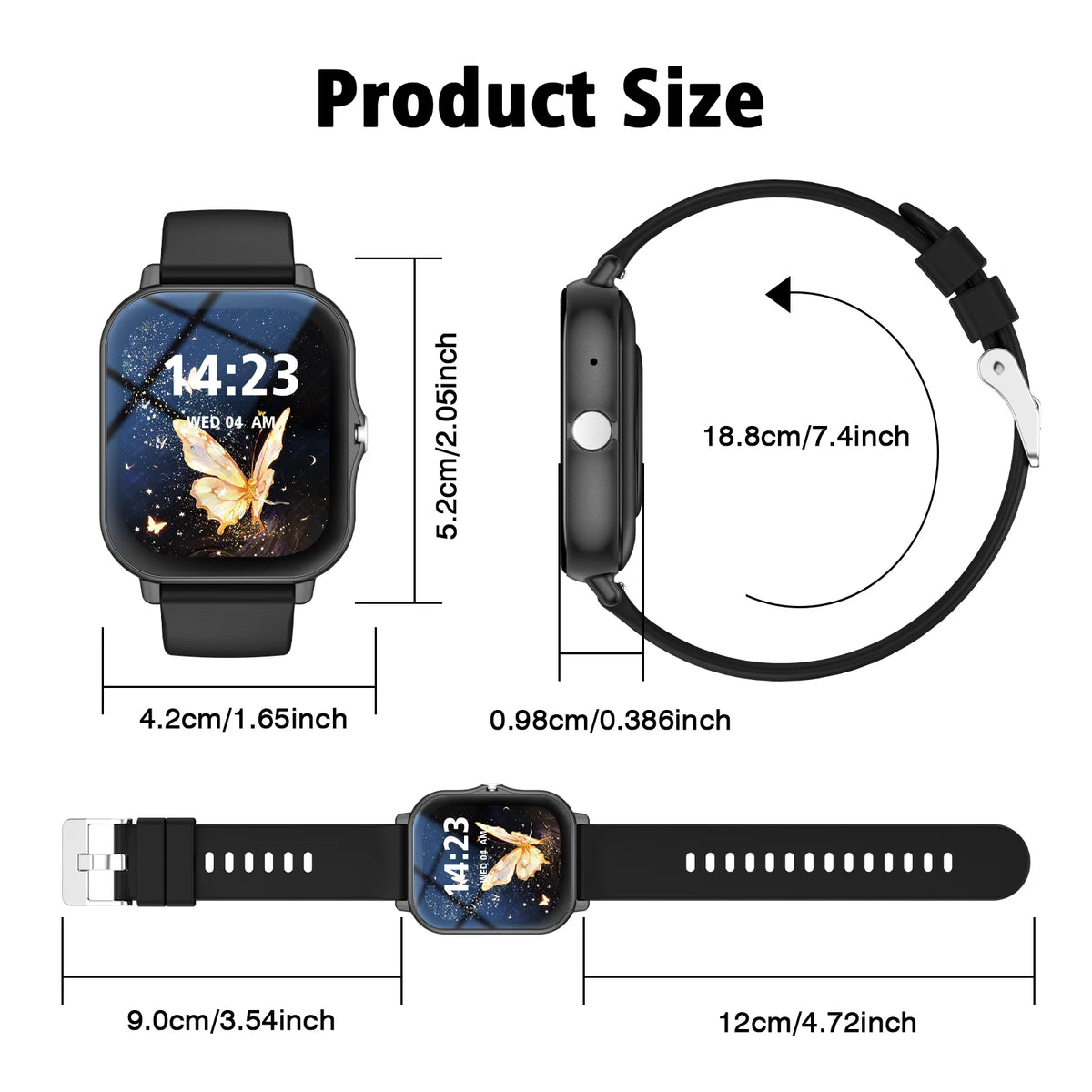 Reloj inteligente con llamadas inalámbricas, modos multideportivos, recordatorios de mensajes, reloj deportivo para iPhone/Android
