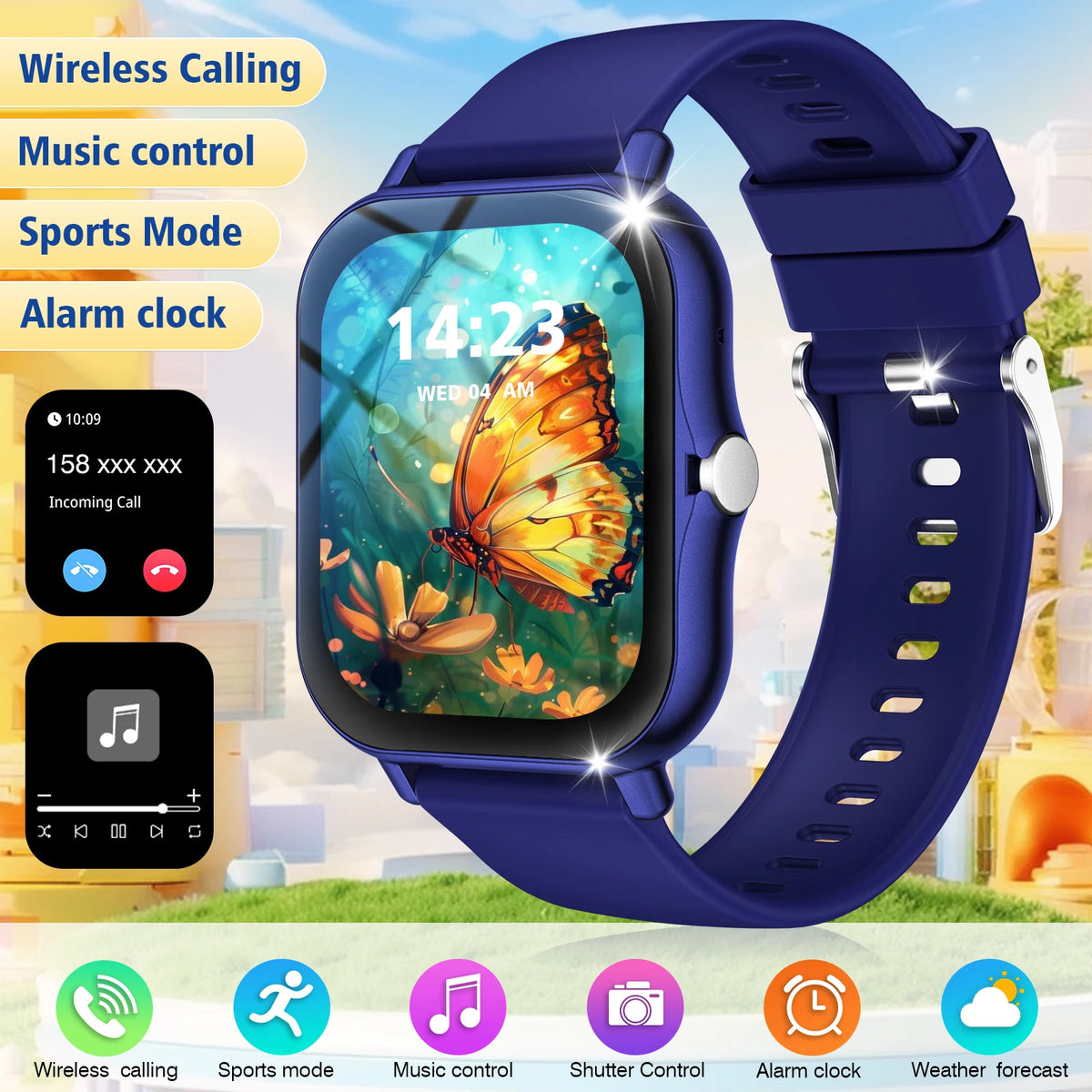Reloj inteligente con llamadas inalámbricas, modos multideportivos, recordatorios de mensajes, reloj deportivo para iPhone/Android