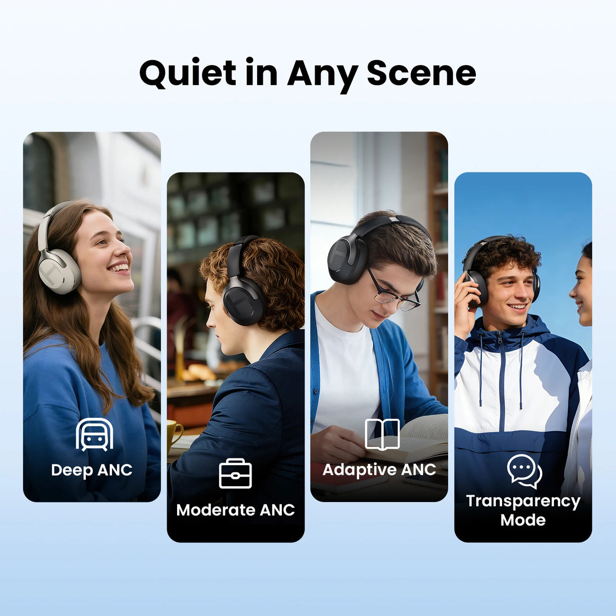Auriculares Inalámbricos HAYLOU S40 ANC con Cancelación de Ruido de 50dB, Audio Espacial 3D de Alta Resolución, con LDAC Bluetooth 6.0, Auriculares Over-Ear
