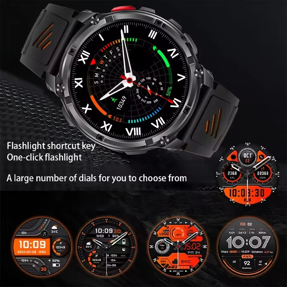 Nuevo Reloj Inteligente T-Rex3 Pro 2026 con Batería de 1100 mAh, GPS, Resistente al Agua 5ATM, Rastreador Deportivo, Brújula, para Actividades al Aire Libre, Estilo Militar