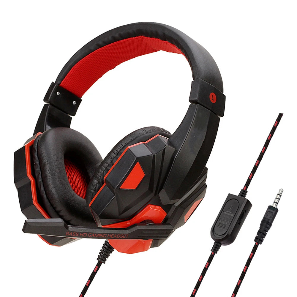 Auriculares con cable para PS4, PS5, Xbox, Smartphone, PC, auriculares para juegos, auriculares ajustables de 120 ° con micrófono con cancelación de ruido