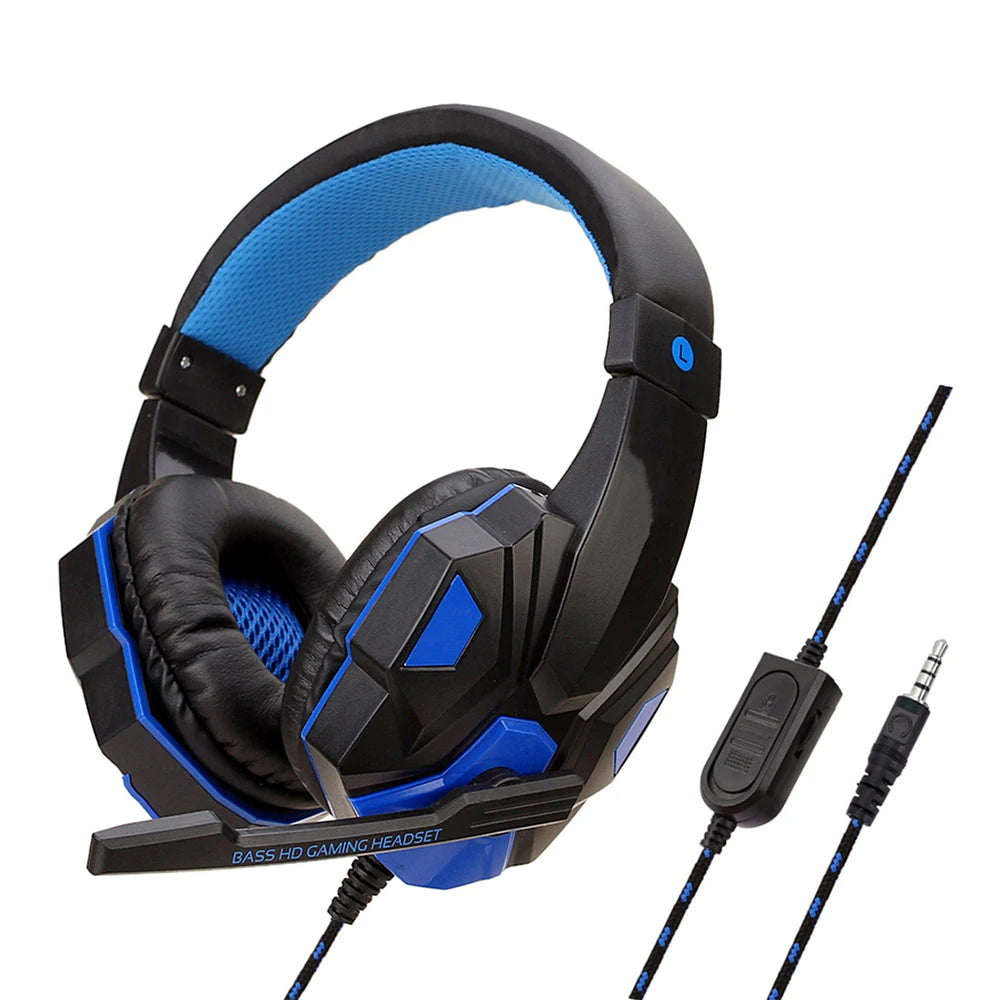 Auriculares con cable para PS4, PS5, Xbox, Smartphone, PC, auriculares para juegos, auriculares ajustables de 120 ° con micrófono con cancelación de ruido