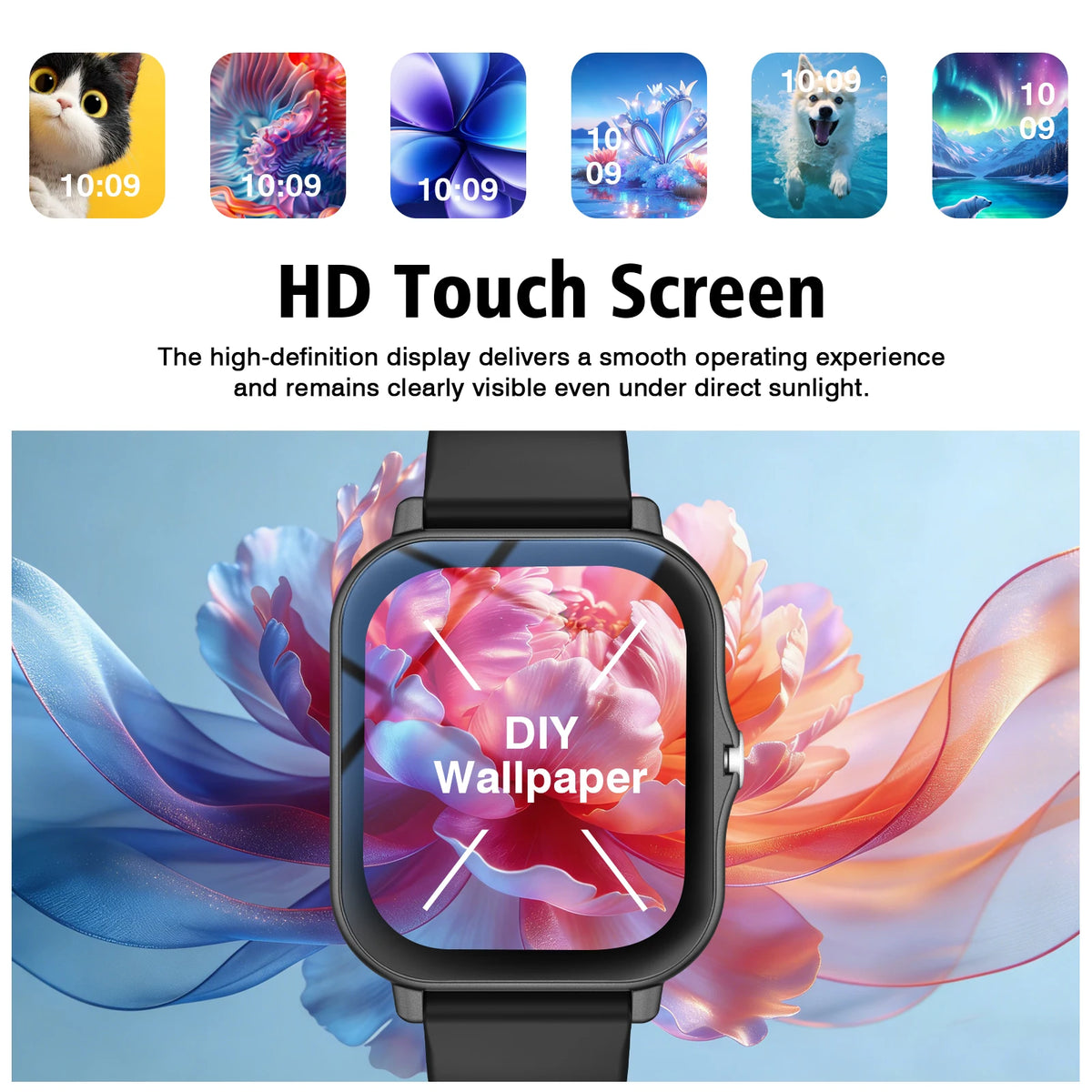 Reloj inteligente con llamadas inalámbricas, modos multideportivos, recordatorios de mensajes, reloj deportivo para iPhone/Android