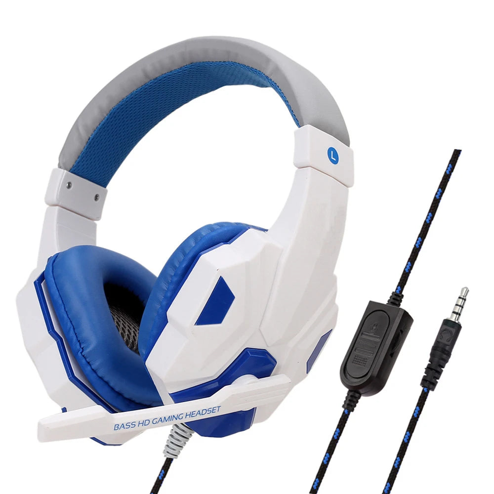 Auriculares con cable para PS4, PS5, Xbox, Smartphone, PC, auriculares para juegos, auriculares ajustables de 120 ° con micrófono con cancelación de ruido
