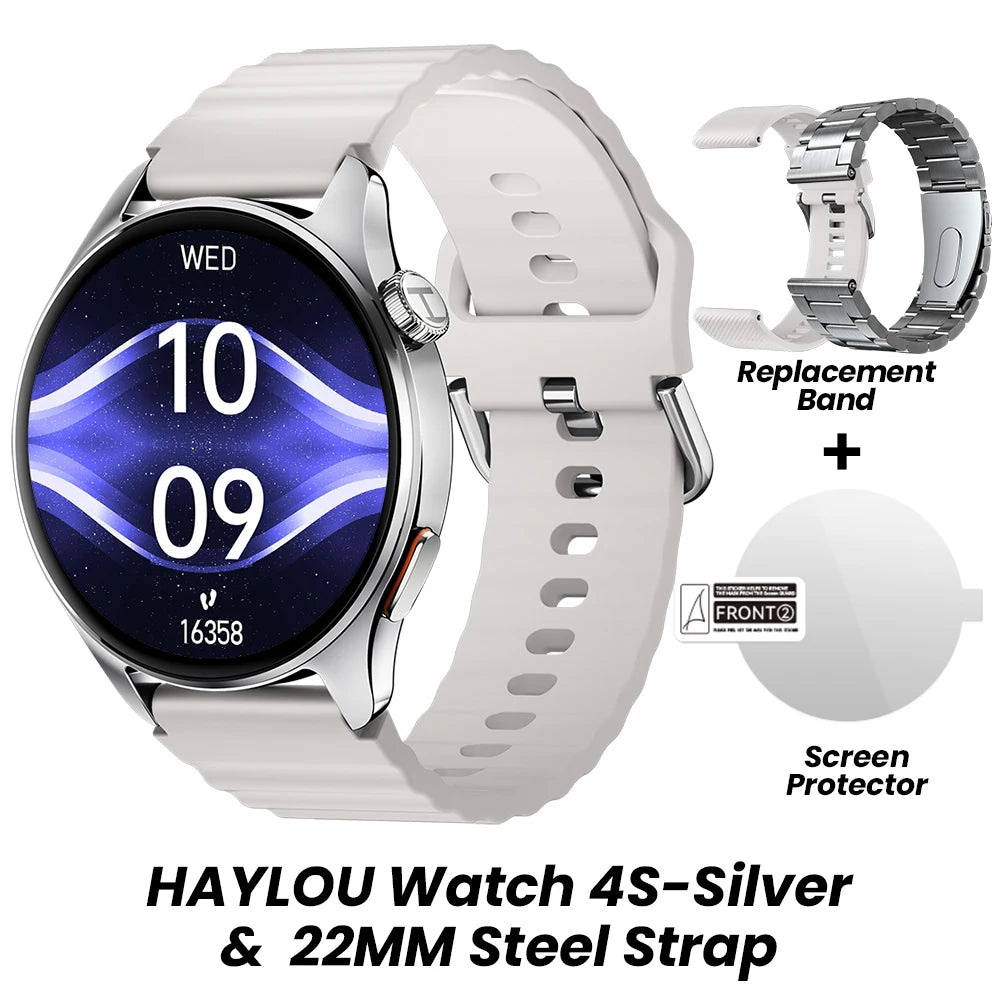 Reloj Inteligente HAYLOU Watch 4S con GPS, Pantalla AMOLED HD de 1.43”, 5 Posicionamientos GPS por Satélite, Más de 120 Modos de Entrenamiento, Reloj Deportivo Inteligente