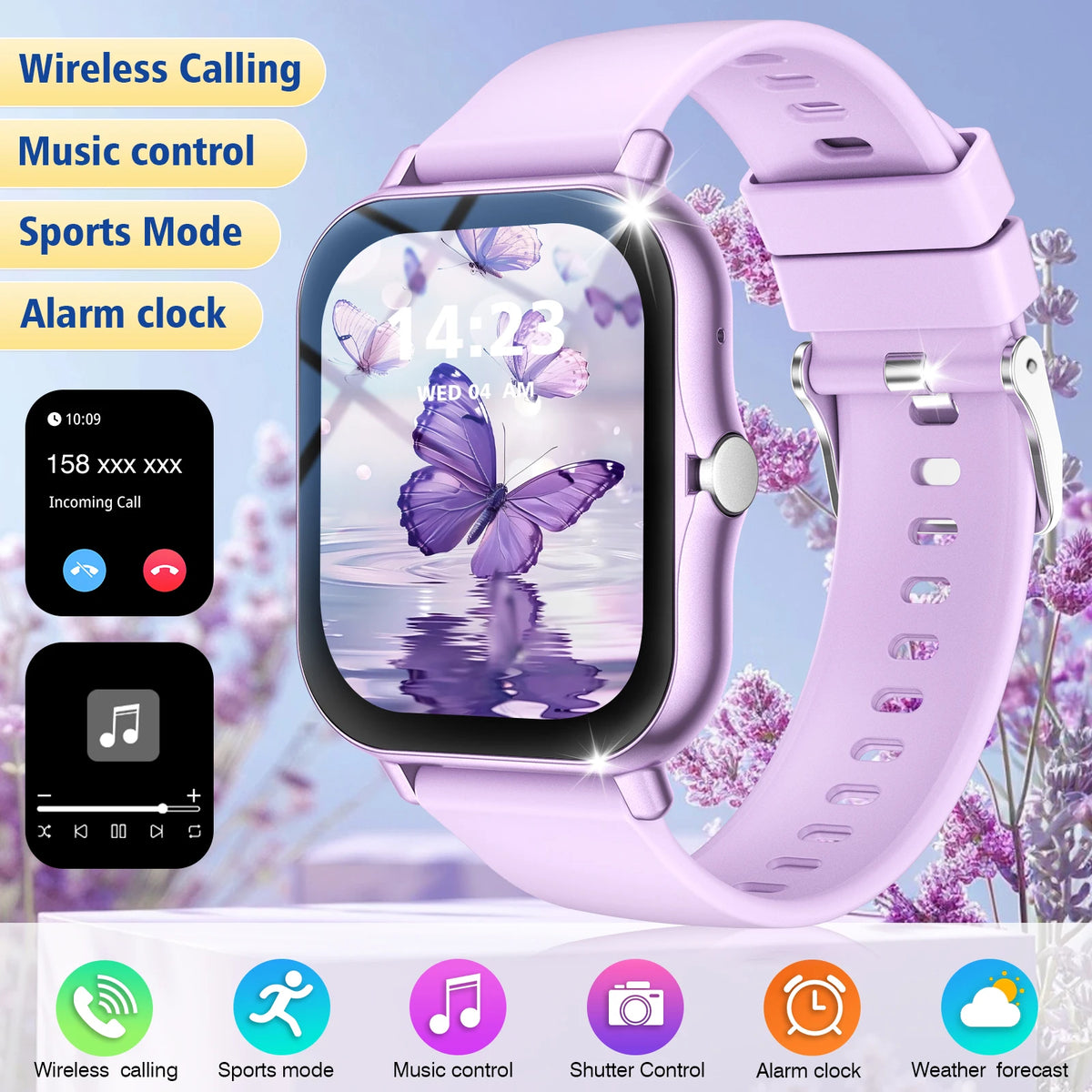 Reloj inteligente con llamadas inalámbricas, modos multideportivos, recordatorios de mensajes, reloj deportivo para iPhone/Android