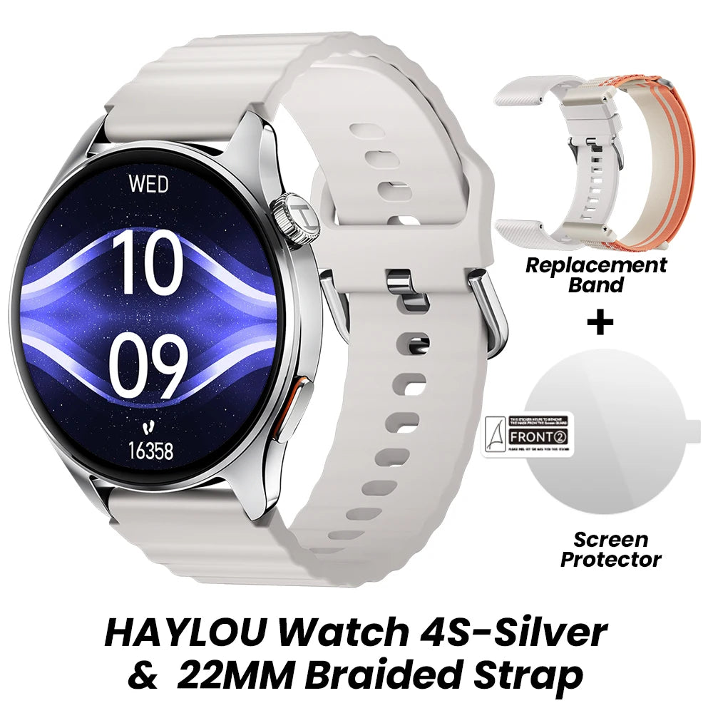 Reloj Inteligente HAYLOU Watch 4S con GPS, Pantalla AMOLED HD de 1.43”, 5 Posicionamientos GPS por Satélite, Más de 120 Modos de Entrenamiento, Reloj Deportivo Inteligente