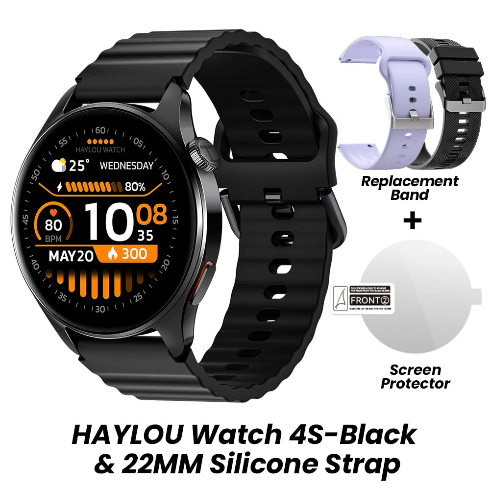 Reloj Inteligente HAYLOU Watch 4S con GPS, Pantalla AMOLED HD de 1.43”, 5 Posicionamientos GPS por Satélite, Más de 120 Modos de Entrenamiento, Reloj Deportivo Inteligente