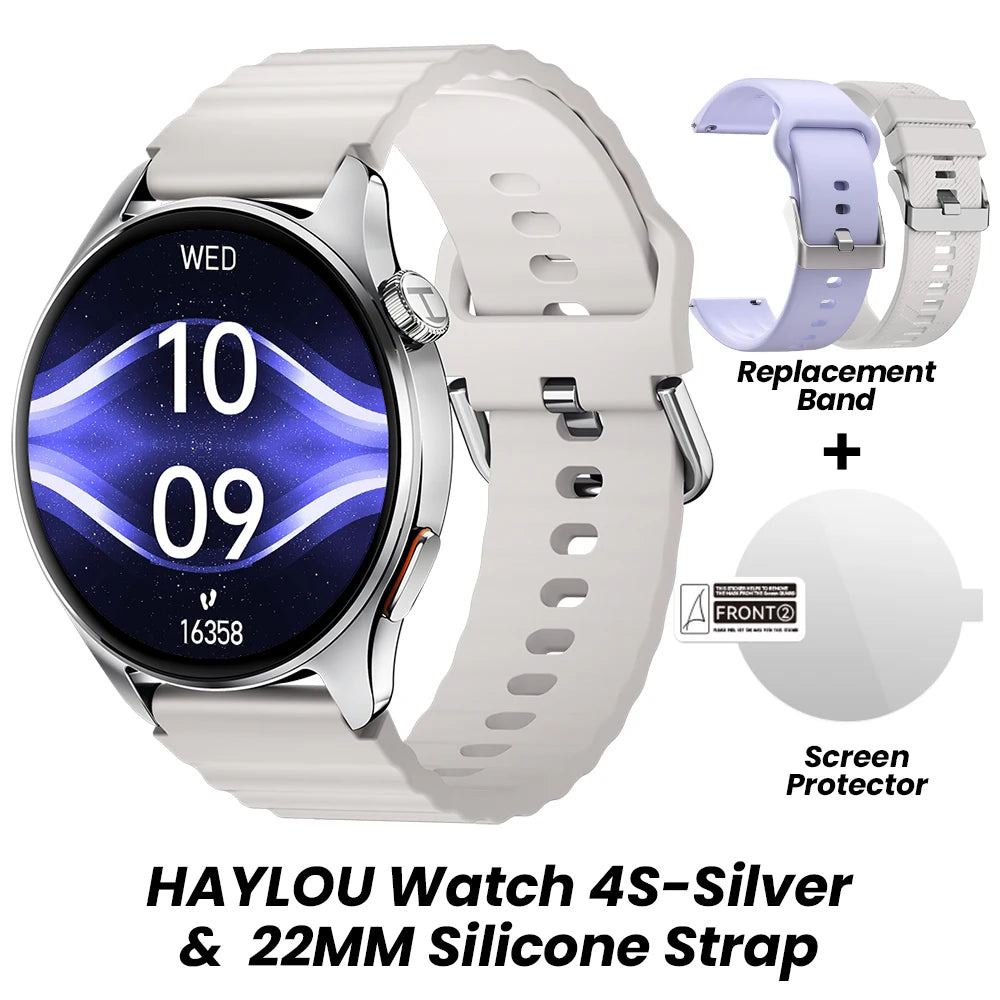 Reloj Inteligente HAYLOU Watch 4S con GPS, Pantalla AMOLED HD de 1.43”, 5 Posicionamientos GPS por Satélite, Más de 120 Modos de Entrenamiento, Reloj Deportivo Inteligente