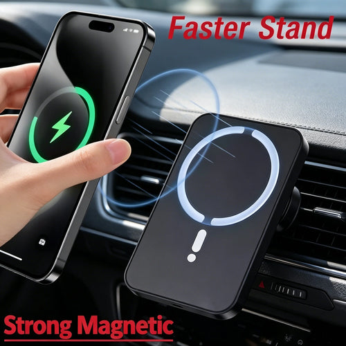 Car Air Vent Magnetic Wireless Charger Phone Holder, Fast Charging Mount Compatible with Magsafe Iphone 17/16/15/14/13/12 Pro