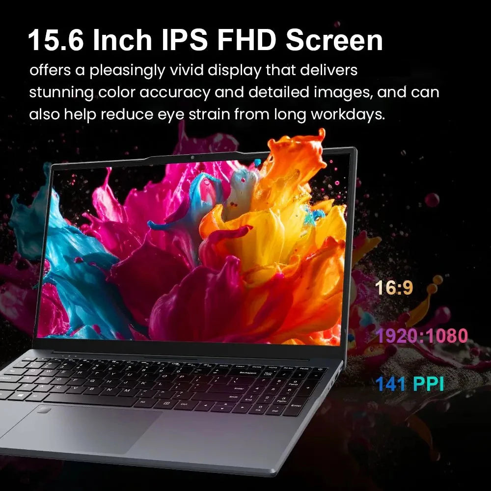 Nuevo Portátil 2026 con Windows 11, Pantalla de 15.6 Pulgadas, Desbloqueo por Huella Dactilar, Intel Core i9-10980HK, 16GB de RAM, 1/2TB SSD, para Oficina y Juegos