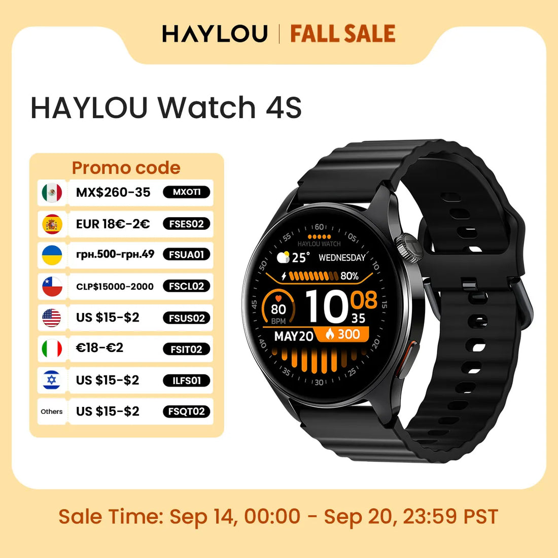 Reloj Inteligente HAYLOU Watch 4S con GPS, Pantalla AMOLED HD de 1.43”, 5 Posicionamientos GPS por Satélite, Más de 120 Modos de Entrenamiento, Reloj Deportivo Inteligente