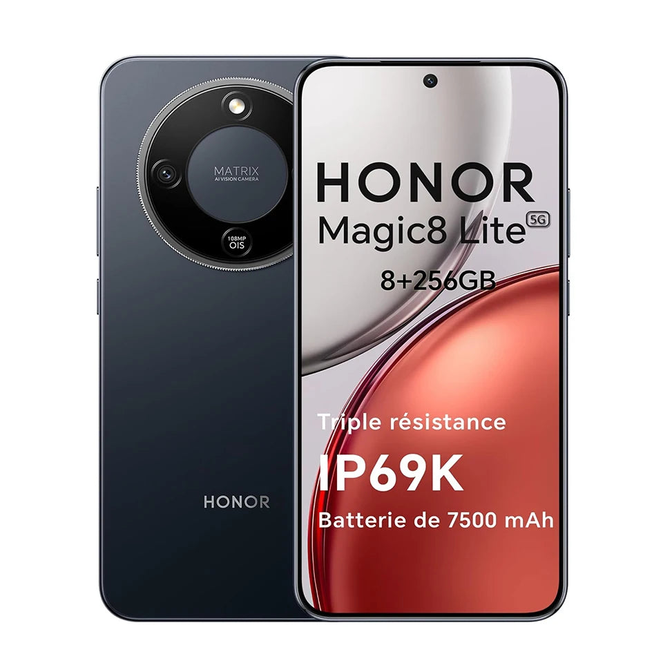 Versión EU HONOR Magic 8 lite 5G Smartphone Snapdragon 6 Gen 4 Cámara Principal de 108MP Pantalla AMOLED de 6.79 pulgadas y 120Hz Batería de 7500 mAh
