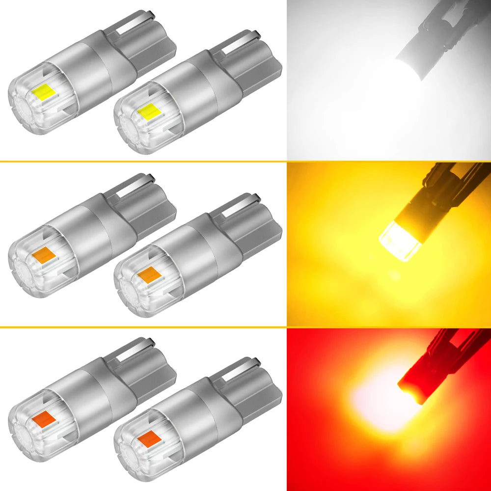 AUXITO 2 uds iluminación de 360 grados Canbus T10 lámparas W5W bombilla LED 196 3030SMD posición de estacionamiento de coche marcador lateral luz Interior de coche