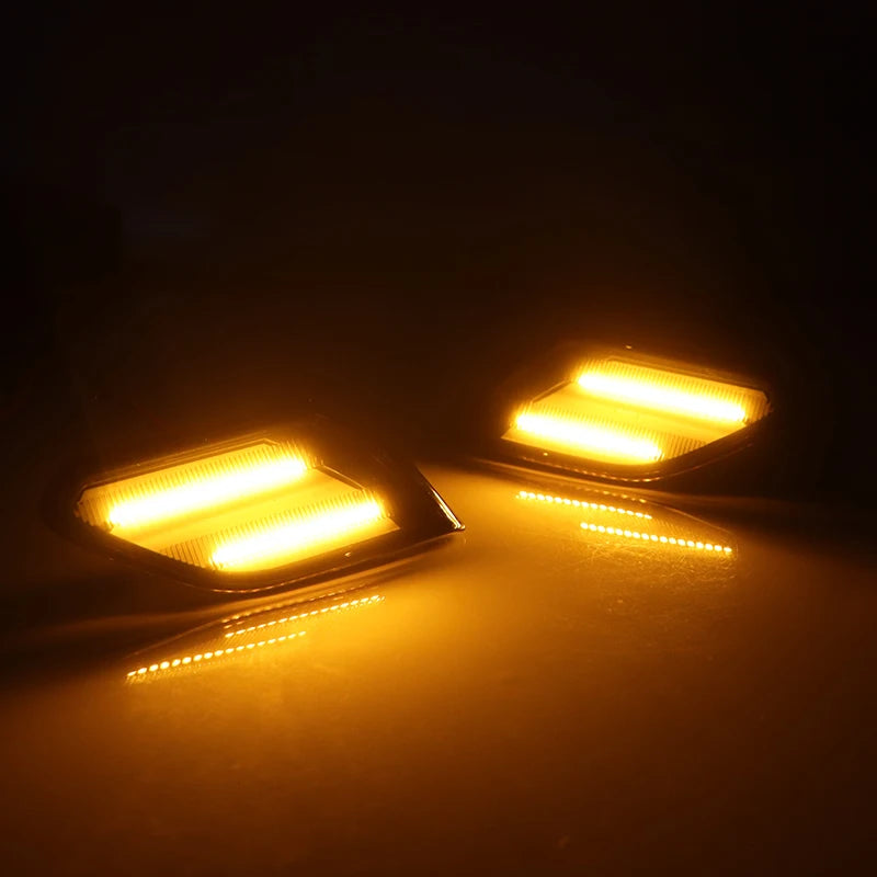 2 uds coche ámbar LED parachoques delantero marcador lateral señal de giro luz intermitente para Jeep Wrangler JL 2018-2021 gladiador JT 20-21