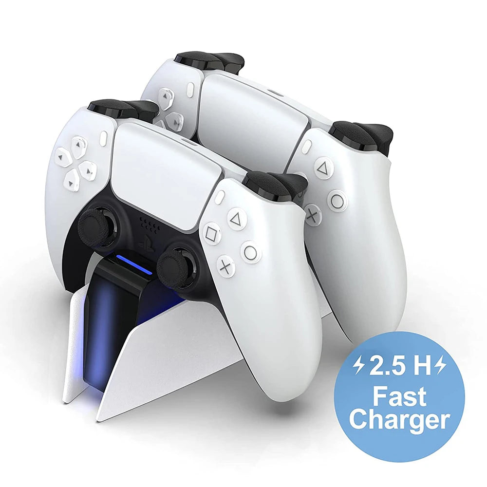 Estación de carga DualSense tipo C para PS5, soporte de cargador de base de carga Dual para PlayStation 5, controlador de juego inalámbrico DualSense
