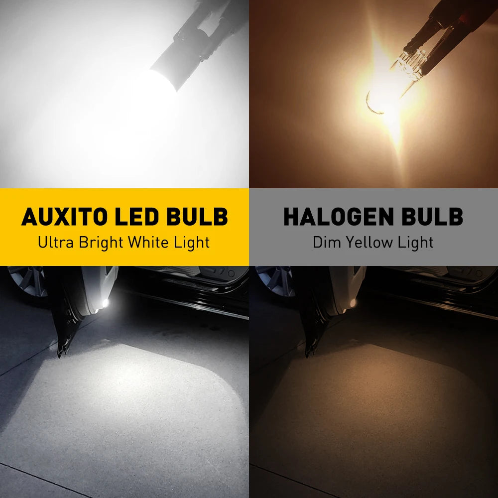 AUXITO 2 uds iluminación de 360 grados Canbus T10 lámparas W5W bombilla LED 196 3030SMD posición de estacionamiento de coche marcador lateral luz Interior de coche