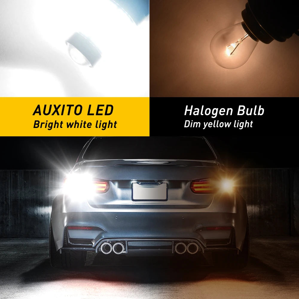 AUXITO-luces LED blancas T20, luz de conducción diurna súper brillante, lámpara de estacionamiento DRL 7443 W21/5W, bombilla LED 4014 102SMD, 2 uds.