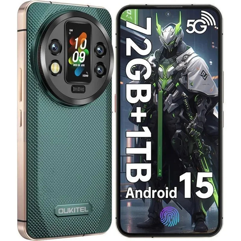OUKITEL WP200 Pro 72(24+48)GB+1TB Smartphone resistente 5G 6,7 ''120Hz 108MP+32MP 8800mAh 45W Android 15 AI NFC teléfono móvil