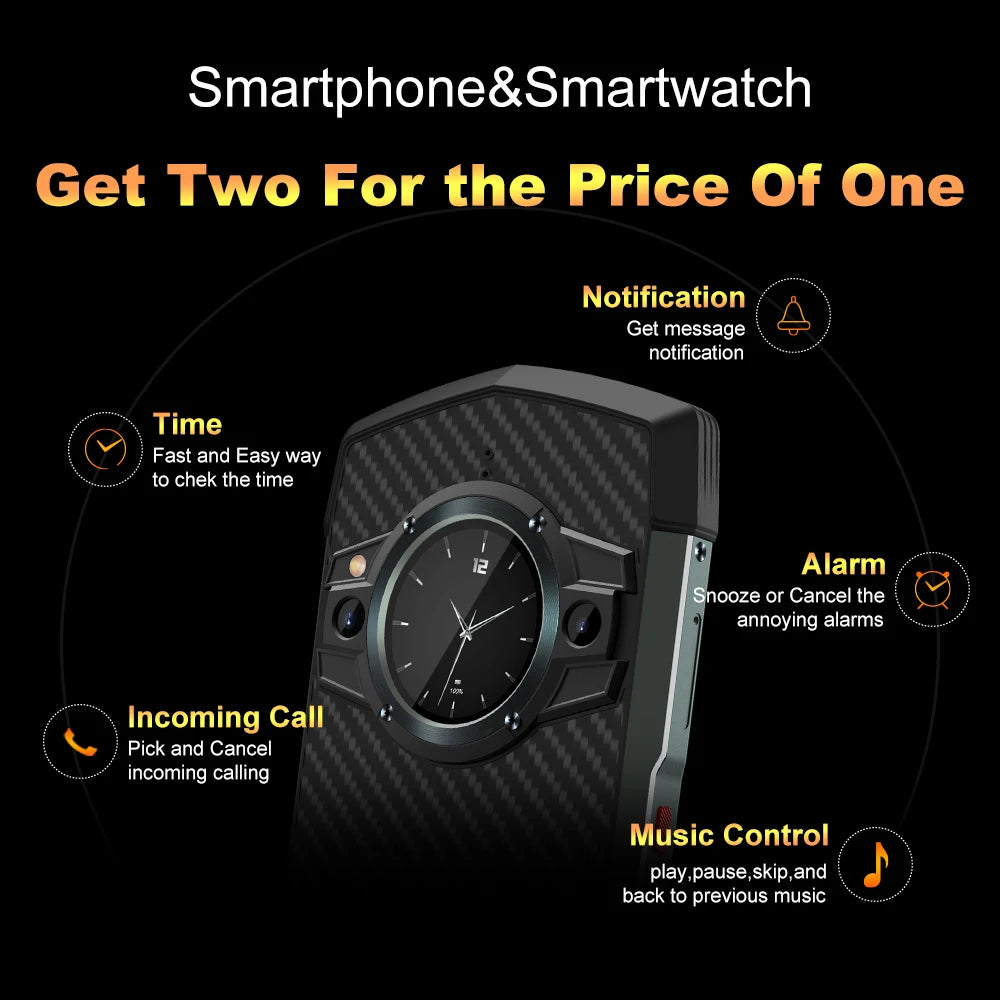 Unihertz Tick Tock Smartphone resistente 5G 128/256GB teléfono móvil 6000mAh Android teléfono de 6,5 pulgadas con pantalla Dual cámara de 48MP IP68