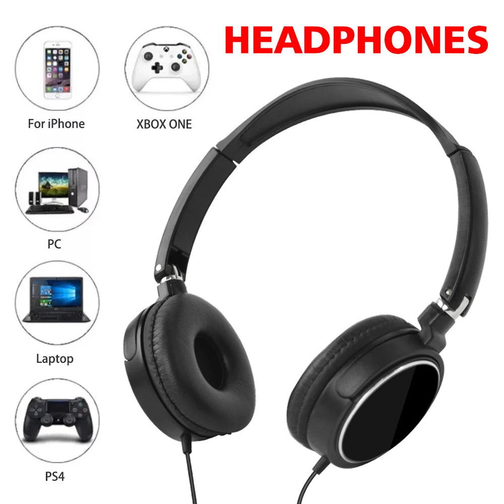 Auriculares con cable con enchufe de 3,5mm/tipo C, auriculares plegables, auriculares estéreo de graves a la moda para música, para PC, MP3, teléfonos inteligentes y tabletas