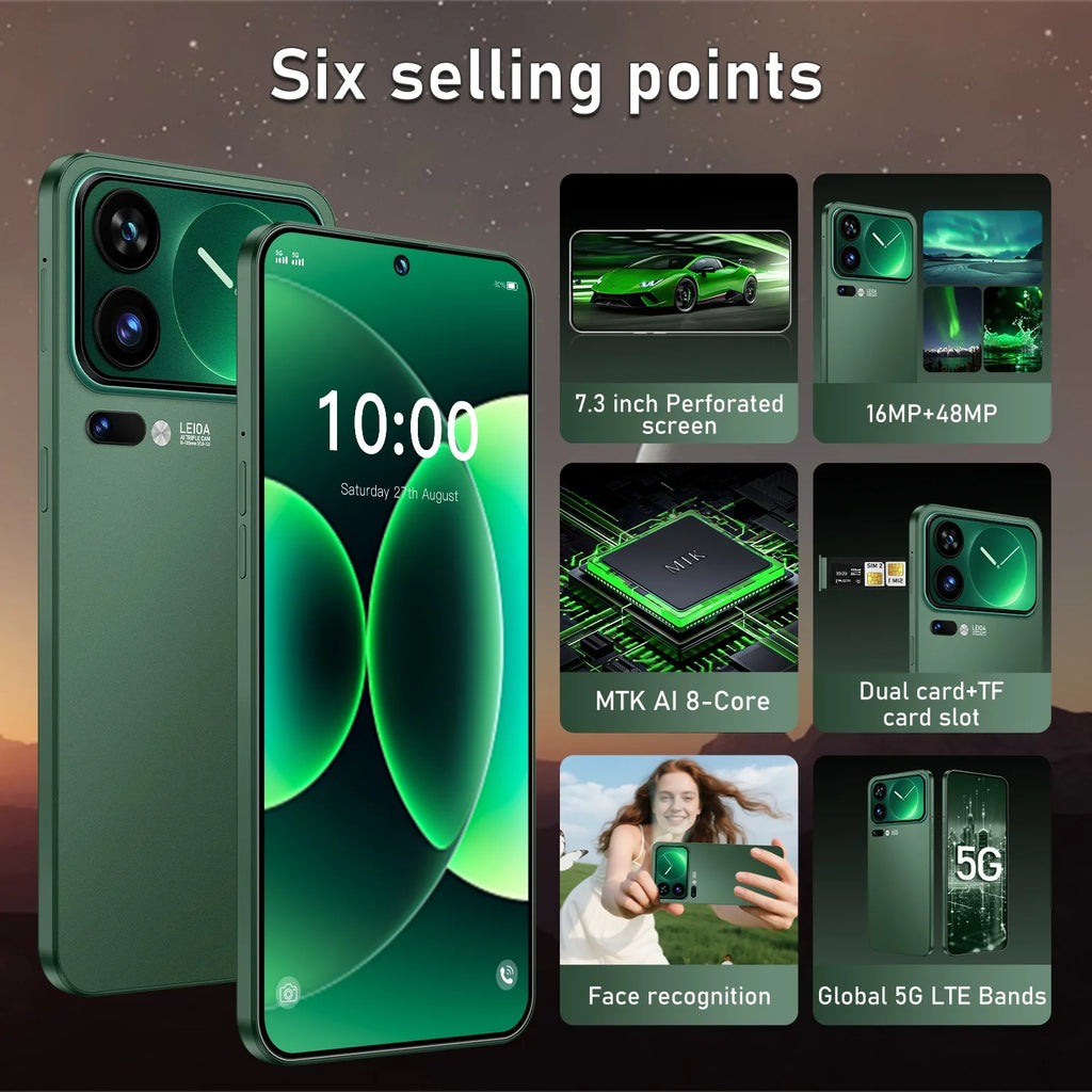Teléfono Móvil Original HOT M17 Pro Max, Teléfono Celular 5G con Doble SIM, Pantalla HD de 7.3 Pulgadas, Versión Global Android, Batería de 7800 mAh, GPS