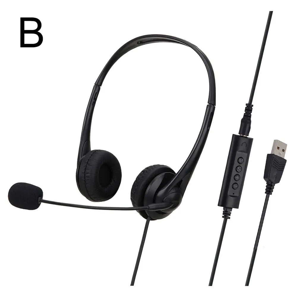 Auriculares de ordenador USB de 3,5mm con micrófono con cancelación de ruido, red de chat, enseñanza, videoconferencia, auriculares estéreo con cable