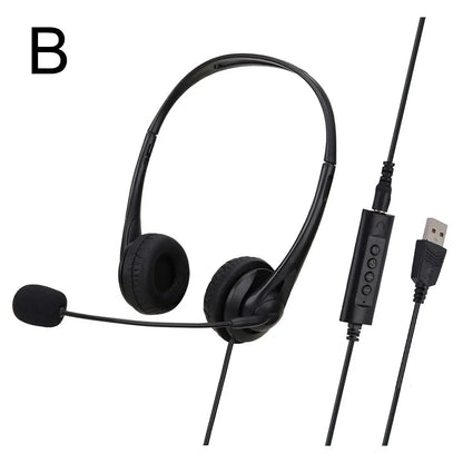 Auriculares de ordenador USB de 3,5mm con micrófono con cancelación de ruido, red de chat, enseñanza, videoconferencia, auriculares estéreo con cable