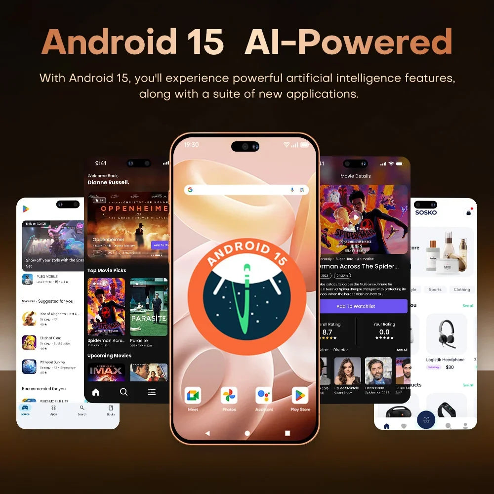 Nuevo Teléfono Inteligente 5G con IA para 17 Pro Max 7.3HD 22G+2TB, Teléfonos Móviles Android con Doble SIM, 7800mAh, Desbloqueado, Versión Global