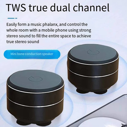 Altavoz Inalámbrico de Conducción Ósea - Montaje con Ventosa, Sonido Hi-Fi TWS con Bajos Mejorados, Lazo de Sujeción, Funciones de Resonancia, Audio Dinámico