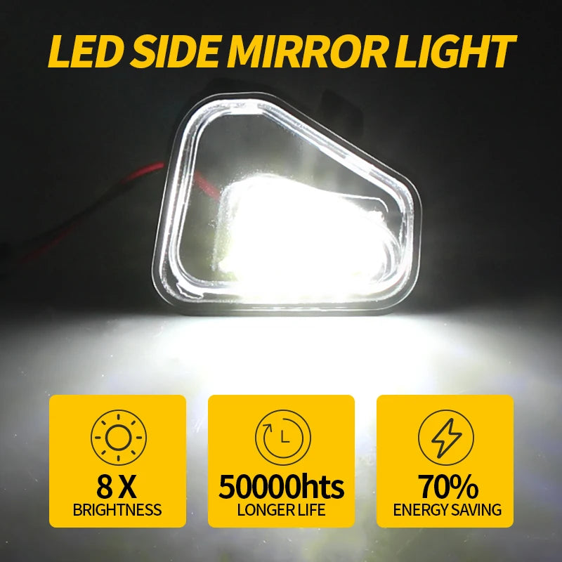 2 uds luz LED para cucharadas debajo de la luz del espejo lateral para VW Scirocco Passat CC 2009 2010 2011 2012 2013 2014 2015 2016 2017 2018 2019