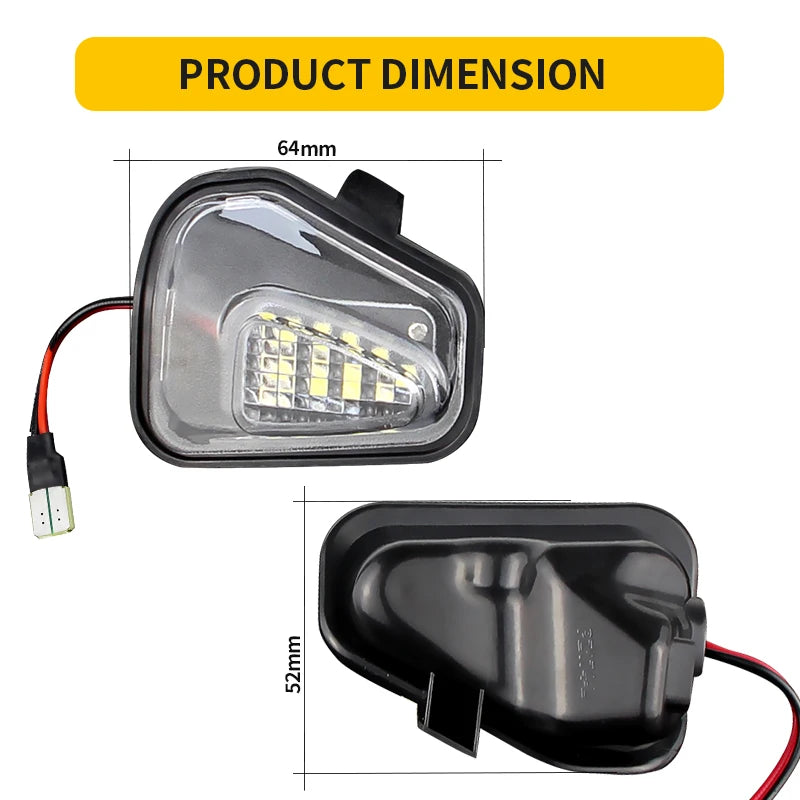 2 uds luz LED para cucharadas debajo de la luz del espejo lateral para VW Scirocco Passat CC 2009 2010 2011 2012 2013 2014 2015 2016 2017 2018 2019