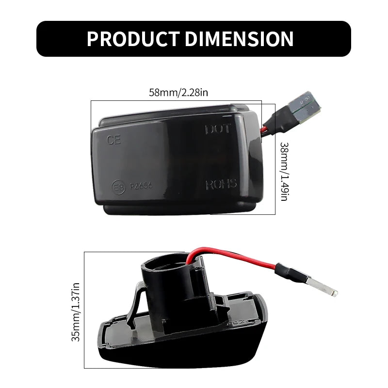 2 uds lámpara de posición lateral luces LED de señal de giro dinámicas para Volvo 240 260 262 740 760 780 850 940 960 C70 V40 V70 V90 S40 S70 S90