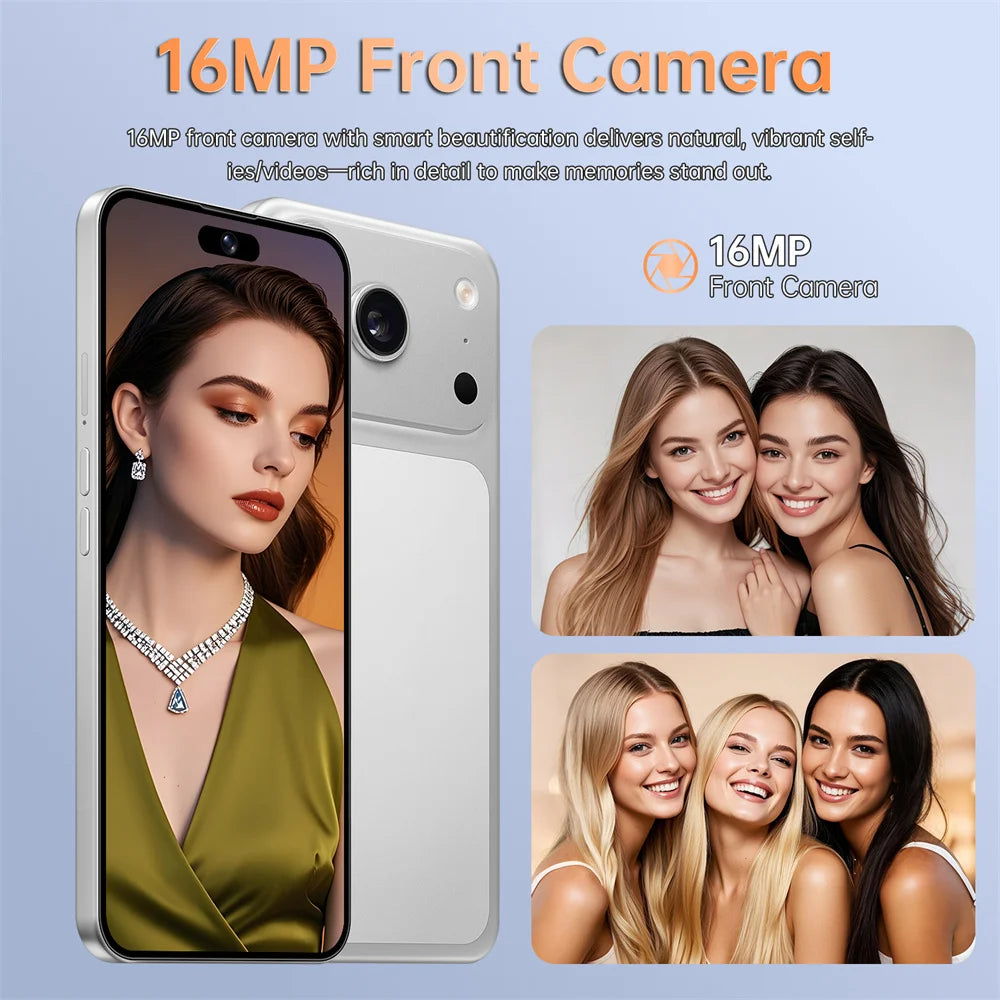 Nuevo Teléfono Inteligente Android 5G Ai 17 Pro Max 7.3HD, Teléfonos Móviles Inteligentes con Doble SIM, 7800 mAh, 22 GB + 2 TB, Desbloqueado, 16+48 MP