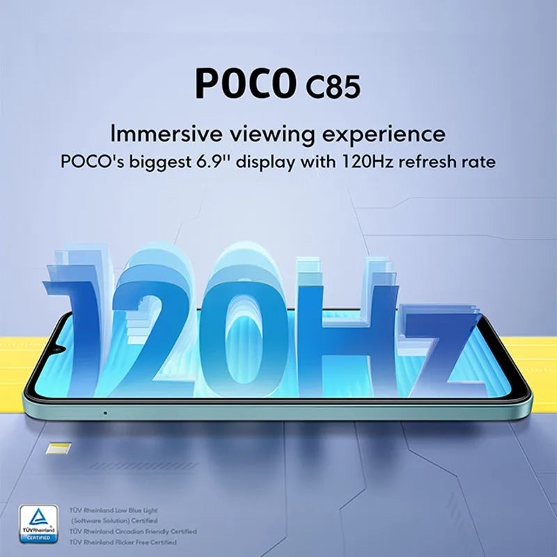 POCO C85 versión Global Smartphone 6,9 "pantalla Dot Drop batería de 6000mAh cámara de 50MP 33W Helio G81-Ultra NFC
