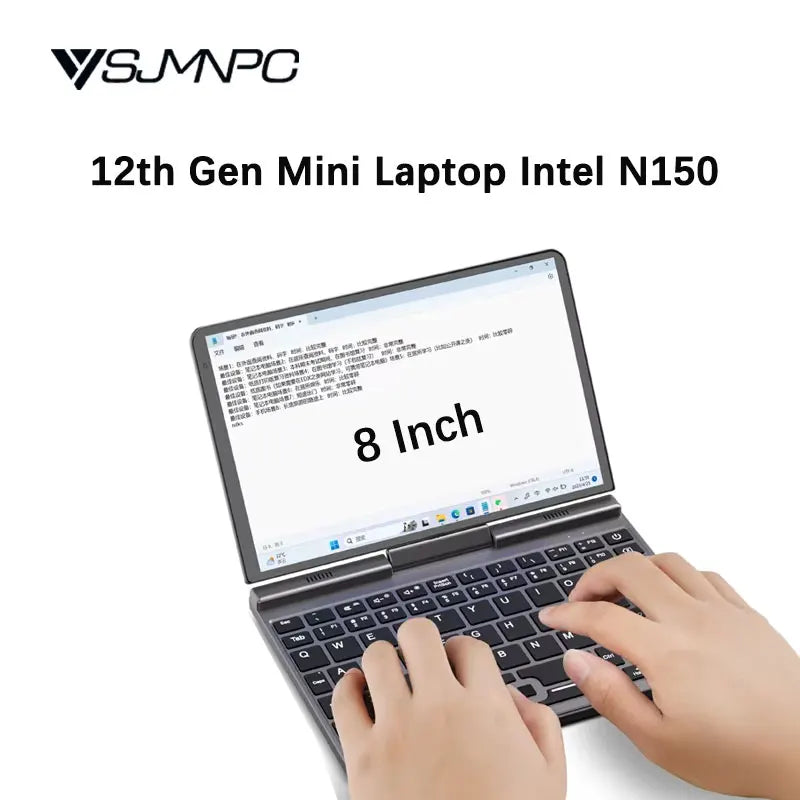 Mini Laptop YSJMNPC de 12.ª Generación, Intel N95 Quad Core, Pantalla de 8 Pulgadas, LPDDR5 12GB 4800MHz, M.2 1TB, Windows 11 Pro, AX WiFi 6, BT 5.2, RJ45 LAN