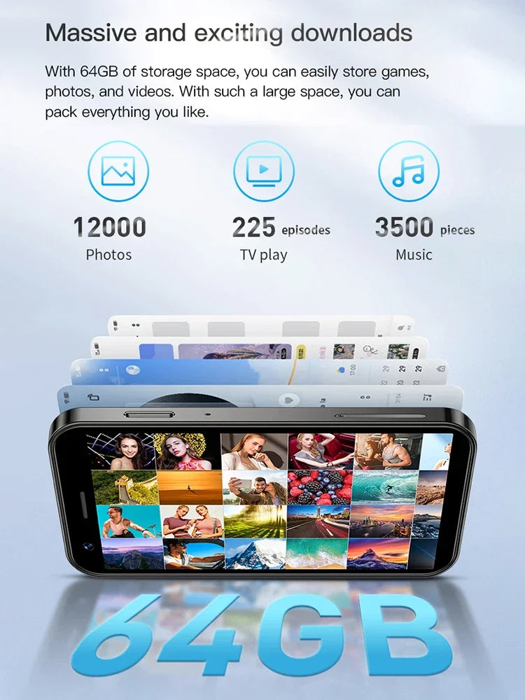 SOYES XS16-Mini teléfono inteligente, Smartphone con 3GB de RAM, 64 ROM, 4G, LTE, Android 10,0, cuatro núcleos, 2000mAh, tipo C, Dual SIM, modo de espera, 3,0