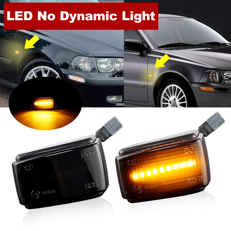 2 uds lámpara de posición lateral luces LED de señal de giro dinámicas para Volvo 240 260 262 740 760 780 850 940 960 C70 V40 V70 V90 S40 S70 S90