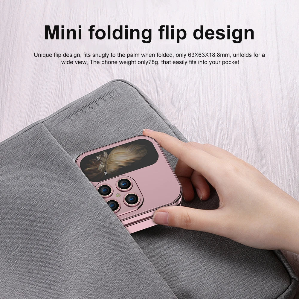 SERVO i17 Mini teléfono móvil plegable, celular con tapa, GSM, 2 tarjetas SIM, Dial de velocidad, Voz Mágica, regalos para niños
