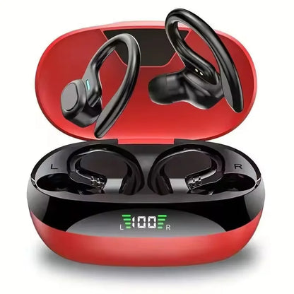 Auriculares inalámbricos deportivos 5,3 con micrófono con cancelación de ruido 75H estéreo HiFi sobre la oreja pantalla LED USB-C IPX6