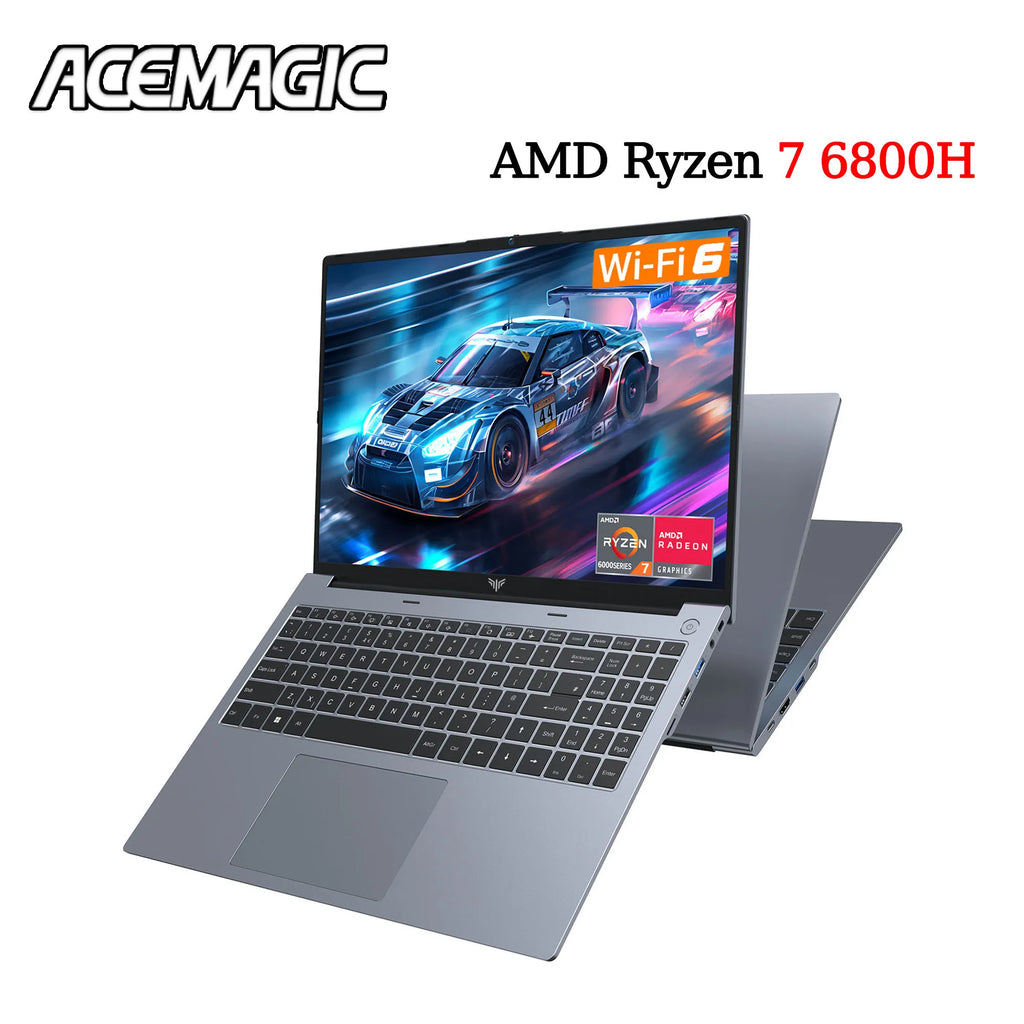 ACEMAGIC Laptop portátil para juegos FHD de 16 pulgadas AMD Ryzen 7 6800H 16GB RAM 512GB SSD Windows 11 Pro Notebook retroiluminado KB Wifi6 BT5.2