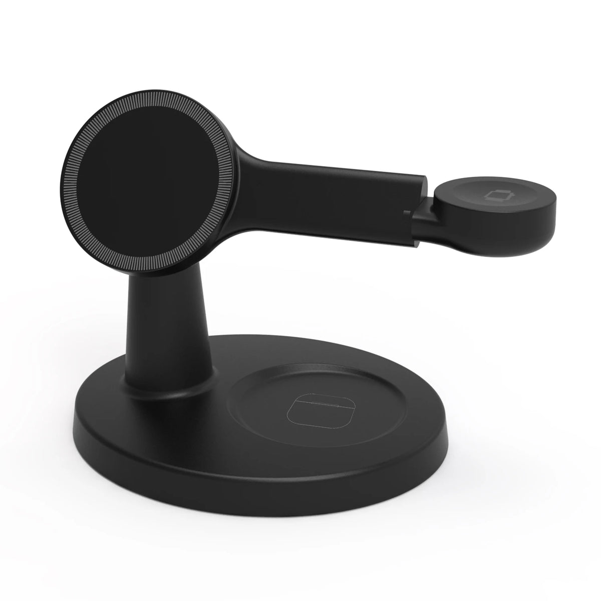 El Soporte de Carga Inalámbrico Tres en Uno para Teléfonos Móviles y Auriculares Ofrece Carga Rápida de 15W y Es Compatible con Relojes IOS