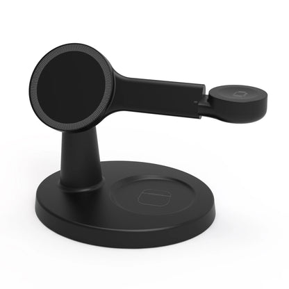 El Soporte de Carga Inalámbrico Tres en Uno para Teléfonos Móviles y Auriculares Ofrece Carga Rápida de 15W y Es Compatible con Relojes IOS