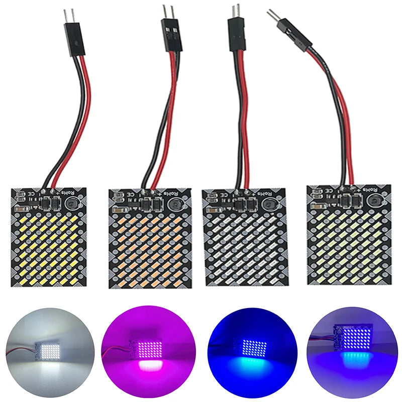 Panel de luz Interior de camión de 12V/24V T10 festón BA9S lámpara de lectura luz de placa 9 48 SMD 2835 bombilla LED de techo C5W adorno blanco azul