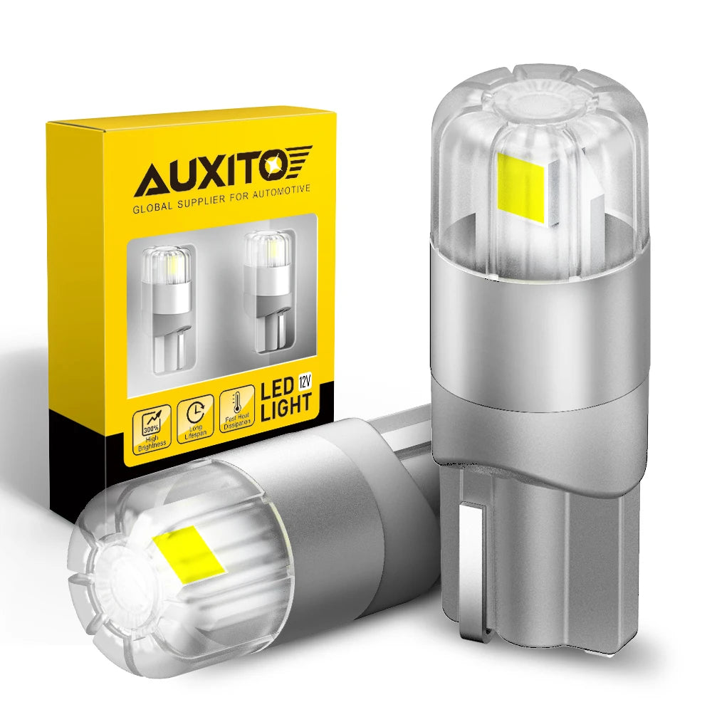 AUXITO 2 uds iluminación de 360 grados Canbus T10 lámparas W5W bombilla LED 196 3030SMD posición de estacionamiento de coche marcador lateral luz Interior de coche