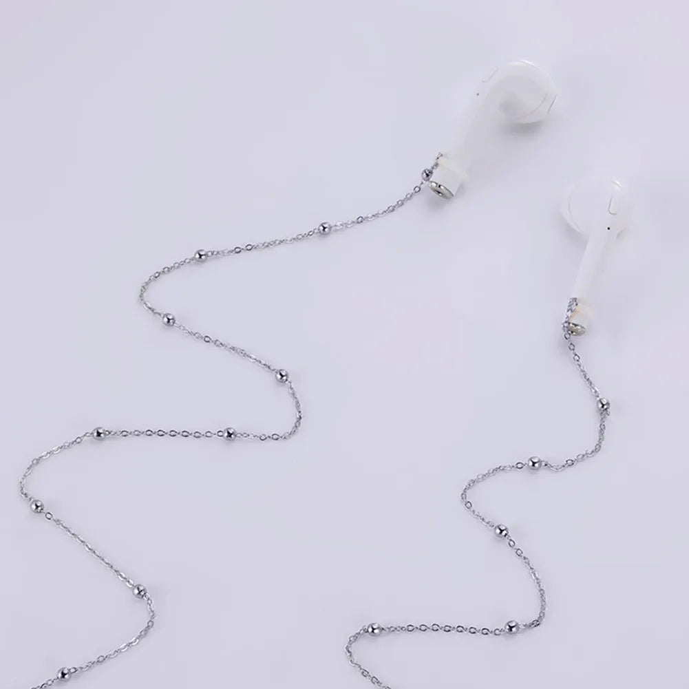 Cadena de auriculares antipérdida para AirPods, cadenas de auriculares a la moda, correa para auriculares inalámbricos para mujer, accesorios para collar de retención