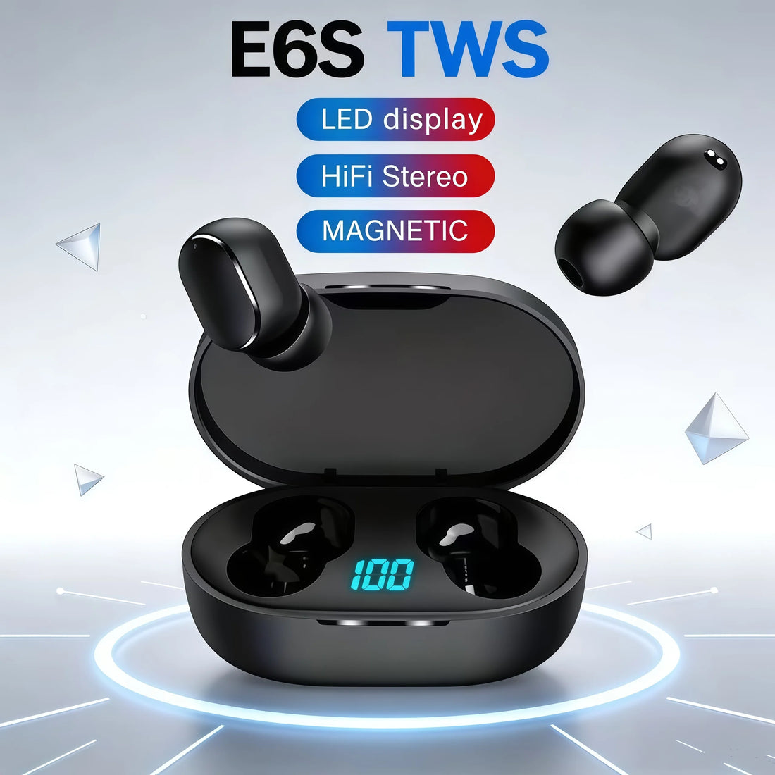 Auriculares Bluetooth TWS E6S Fone, auriculares inalámbricos con Bluetooth, auriculares con cancelación de ruido y micrófono para Huawei Xiaomi