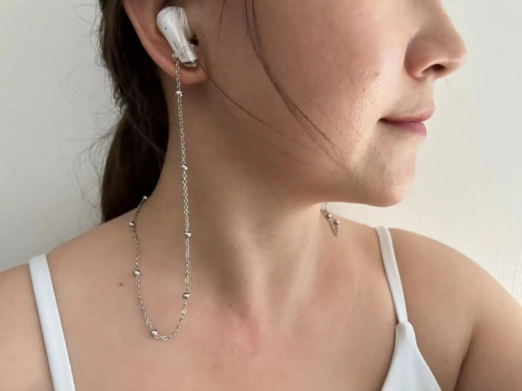 Cadena de auriculares antipérdida para AirPods, cadenas de auriculares a la moda, correa para auriculares inalámbricos para mujer, accesorios para collar de retención